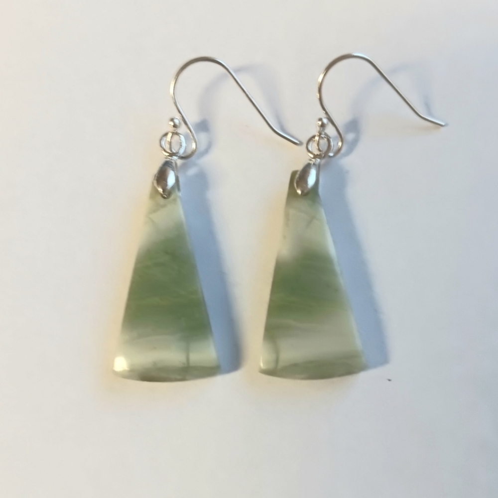 Serpentine Gemstone Earrings with 925 Sterling Silver Findings